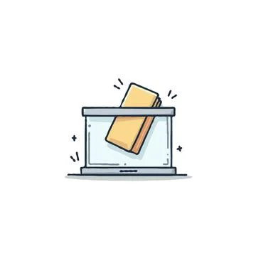 Conceptual digital vote with an electronic box modern minimalist design to .. 스톡 일러스트