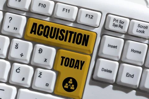 Conceptual display Acquisition. Word for process of forming an evaluation by Stock Photos