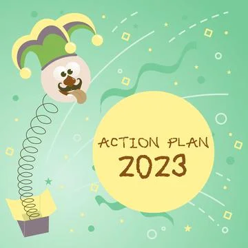 Conceptual display Action Plan 2023, Internet Concept to do list contain numb Stock Illustration