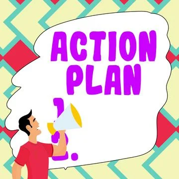 Conceptual display Action Plan. Business concept list of things or schedule to Stock Illustration