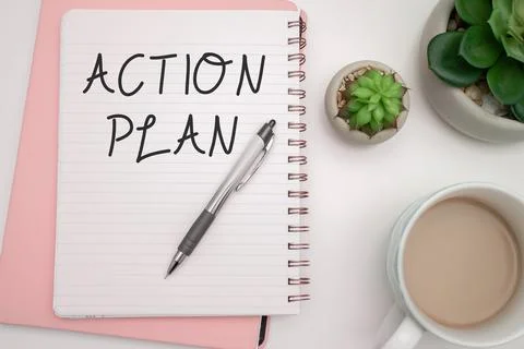 Conceptual display Action Plan. Conceptual photo list of things or schedule to 写真素材