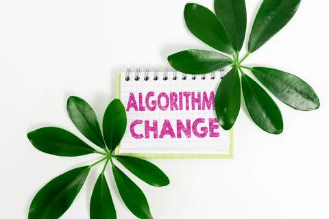 Conceptual display Algorithm Change. Concept meaning change in procedure Stock Photos