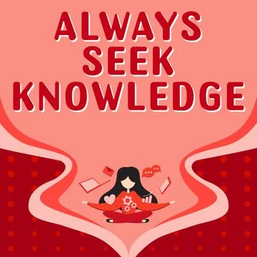 Conceptual display Always Seek Knowledge. Business showcase Autodidact Strong 库存插图