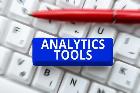 Conceptual display Analytics Tools. Word for pieces of web application analysis Stock Photos