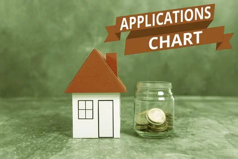 Conceptual display Applications Chart. Concept meaning graph used to study how a Foto stock