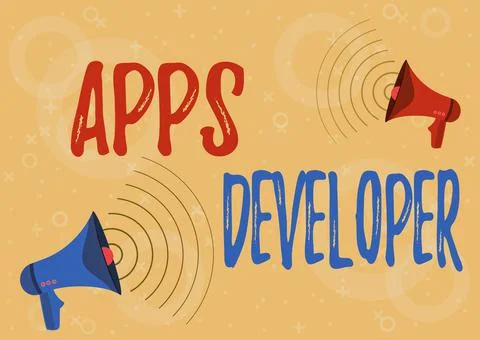 Conceptual display Apps Developer. Concept meaning Graphic artist Software Stockillustratie