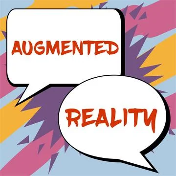 Conceptual display Augmented Reality. Word Written on technology that imposes Stock-Illustration