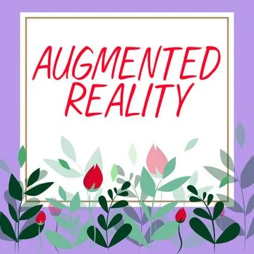 Conceptual display Augmented Reality. Word Written on technology that imposes Illustrazione stock