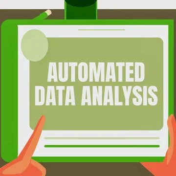 Conceptual display Automated Data Analysis. Word for automatic decision making Illustrazione stock