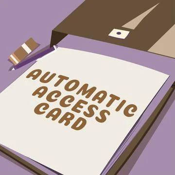 Conceptual display Automatic Access Card. Word Written on used to control entry Ilustración de archivo