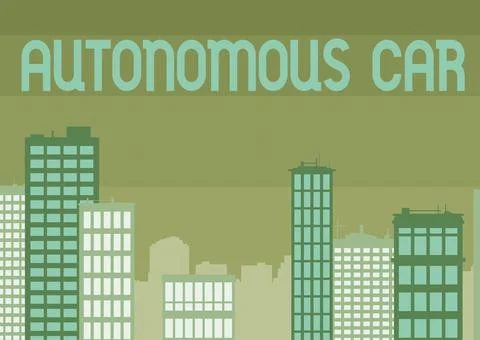 Conceptual display Autonomous Car. Conceptual photo vehicle that can guide Stock Illustration