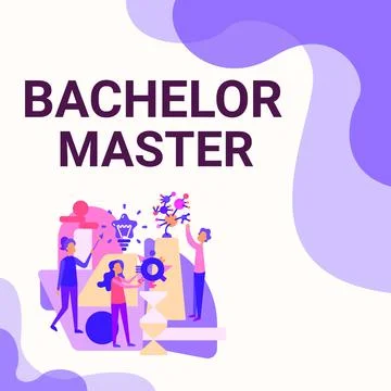 Conceptual display Bachelor Master. Concept meaning An advanced degree completed Stock Illustration