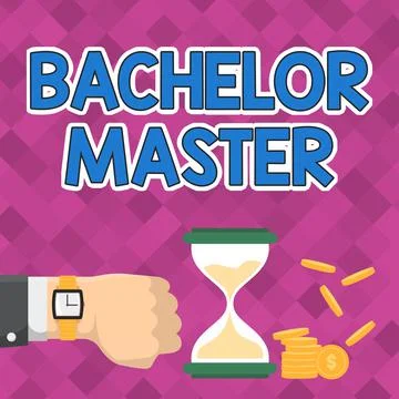 Conceptual display Bachelor Master. Concept meaning An advanced degree completed Stock Illustration