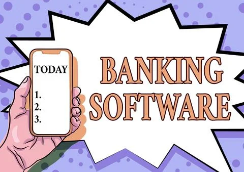 Conceptual display Banking Software. Conceptual photo typically refers to core 스톡 일러스트