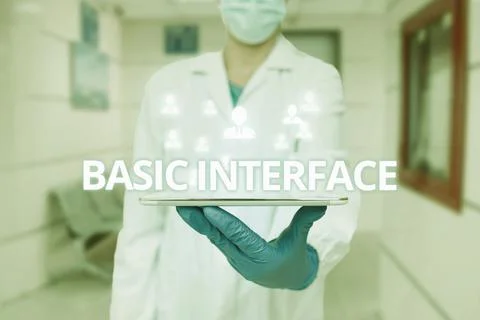 Conceptual display Basic Interface. Concept meaning boundary across which two 库存照片