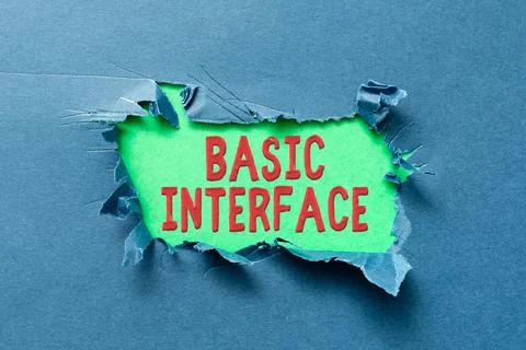 Conceptual display Basic Interface. Concept meaning boundary across which two 스톡 사진