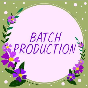 Conceptual display Batch Production. Business idea products are manufactured  Stock Illustration