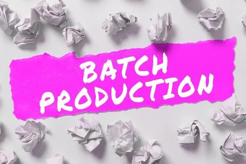 Conceptual display Batch Production. Word Written on mental illness that brings Stock Photos