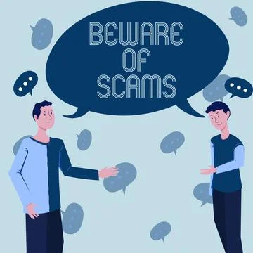 Conceptual display Beware Of Scams. Internet Concept Stay alert to avoid fraud Stock Illustration