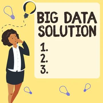 Conceptual display Big Data Solution. Business overview Extracting value from Stock Illustration