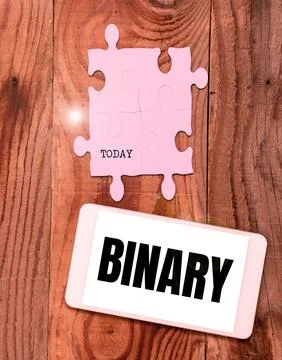 Conceptual display Binary. Business idea relating to using or denoting system of 스톡 사진