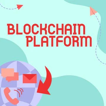 Conceptual display Blockchain Platform. Word for thing with a scripting language Illustrazione stock