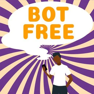 Conceptual display Bot Free. Word Written on a computer program that works 스톡 일러스트