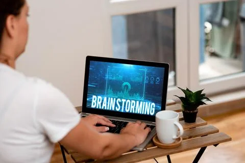 Conceptual display Brain Storming. Concept meaning Stimulating creative thinking Stock Photos