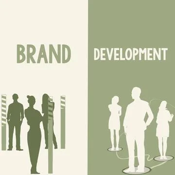 Conceptual display Brand DevelopmentDefining the product to excel in the market Stock Illustration