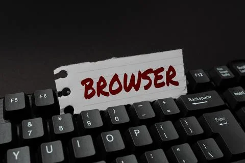 Conceptual display Browser. Word for Computer program Graphical user interface Stock Photos