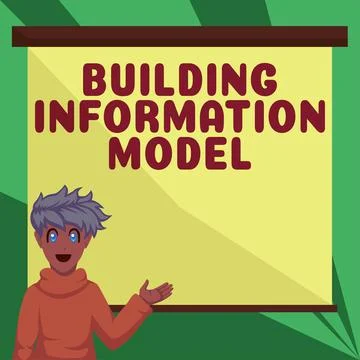 Conceptual display Building Information Model. Business overview process of Ilustración de archivo
