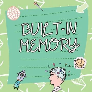 Conceptual display Built In Memory. Business concept device or feature are in Illustrazione stock