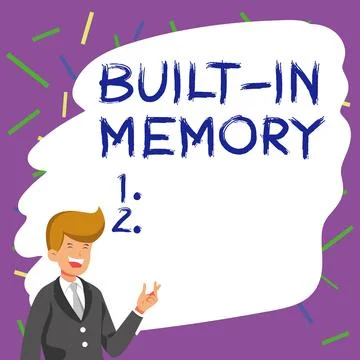 Conceptual display Built In Memory. Concept meaning device or feature are Illustrazione stock
