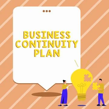 Conceptual display Business Continuity Plan. Conceptual photo creating systems イラスト素材