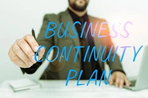 Conceptual display Business Continuity Plan. Conceptual photo creating systems Foto stock