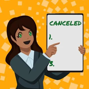 Conceptual display Canceled. Concept meaning to decide not to conduct or perform Illustrazione stock