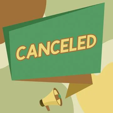 Conceptual display Canceled. Internet Concept to decide not to conduct or Illustrazione stock