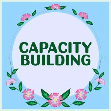 Conceptual display Capacity Building. Internet Concept process by which Ilustración de archivo