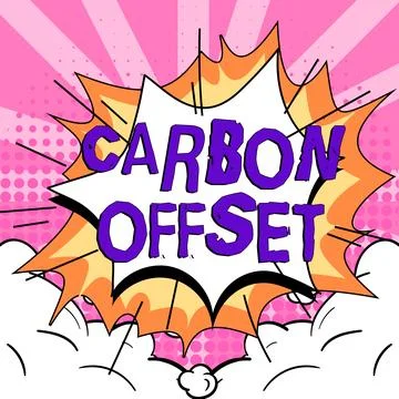 Conceptual display Carbon Offset. Internet Concept Reduction in emissions of Stock Illustration