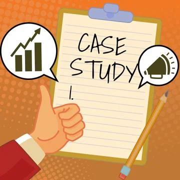 Conceptual display Case Study. Internet Concept A subject matter to be discussed Illustrazione stock