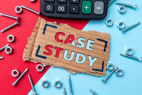 Conceptual display Case Study. Word for analysis and a specific research design Stock Photos