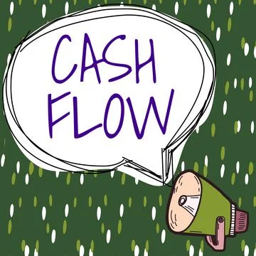 Conceptual display Cash Flow. Internet Concept Movement of the money in and out Stock Illustration