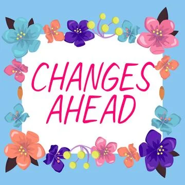 Conceptual display Changes Ahead. Business approach to replace with or exchange Stock Illustration