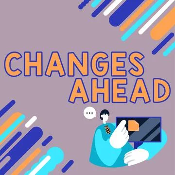 Conceptual display Changes Ahead. Word for to replace with or exchange for イラスト素材