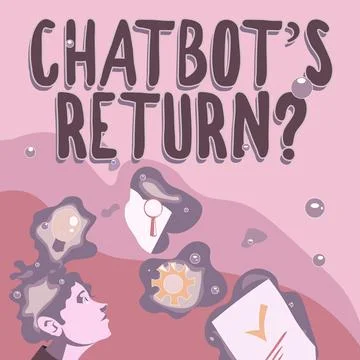 Conceptual display Chatbot s is Return Question. Word for program that イラスト素材