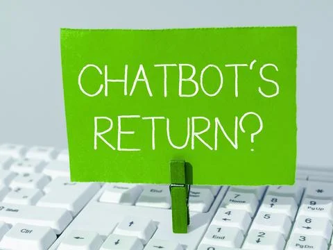Conceptual display Chatbot's Return. Business approach program that communicate 写真素材