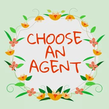 Conceptual display Choose An Agent. Word Written on Choose someone who chooses Stock Illustration