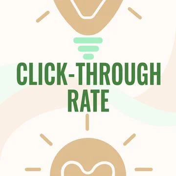 Conceptual display Click Through Rate. Word Written on proportion of visitors Illustrazione stock
