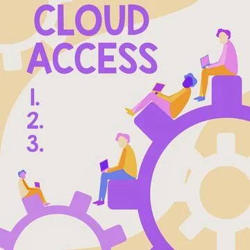 Conceptual display Cloud Access. Business approach Software tool between the Stock Illustration
