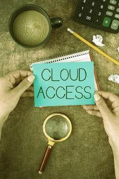 Conceptual display Cloud Access. Concept meaning Software tool between the 库存照片